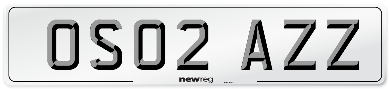 OS02 AZZ Number Plate from New Reg